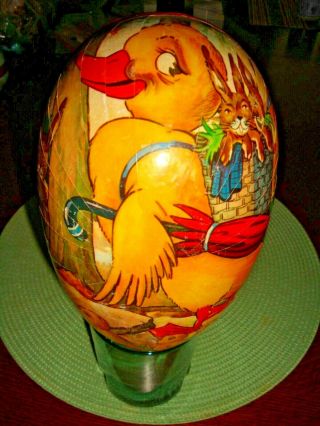 Vintage Easter Large 8 " Paper Mache Egg Made In Western Germany