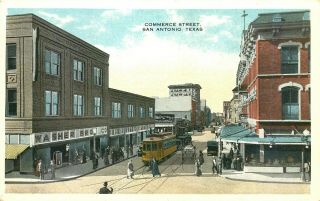 Scarcer Street Scene,  San Antonio,  Texas,  Vintage Postcard