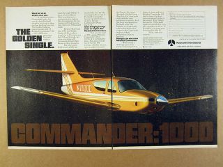 1978 Rockwell Commander 114 Golden Single Tour Aircraft Art Vintage Print Ad