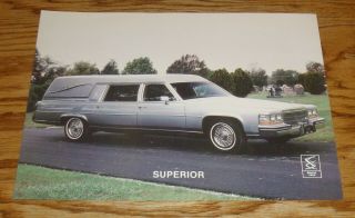 1986 Cadillac Superior Sales Sheet Brochure 86 Funeral Hearse