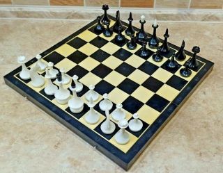 Soviet Big Plastic Chess Set 3.  54 " King Russian Vintage Antique 40 40cm 15.  7in