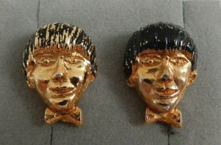2 X Vintage Beatles Mop Top Heads - Lapel Pins Brooches Pinbacks