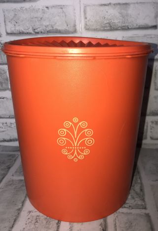 Tupperware Servalier Storage Canister 25 Cup Orange 1339 Vintage Jumbo Large