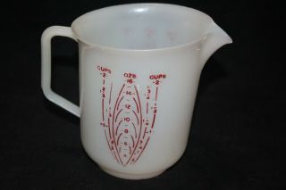 Vintage Tupperware Measuring Cup 2c 16oz Red Letters Lettering 134 - 3 Usa