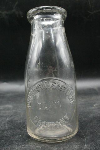 Vintage Johnstown Pa Milk Bottle Pint Johnstown Sanitary Dairy Embossed
