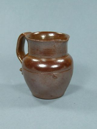 Small Miniature Antique English Stoneware Salt Glaze Jug Brampton Derbyshire
