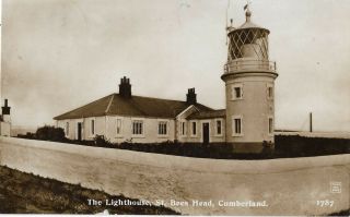 Cumbria The Lighthouse St Bees Head 1918 Real Photo Vintage Postcard 16.  2