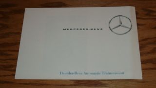 1963 Mercedes Benz Daimler - Benz Automatic Transmission Sales Brochure