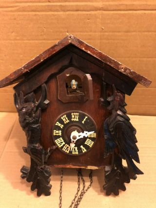 Incomplete Vintage Wooden Cuckoo Clock,  Made In Germany - For Spares