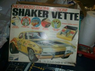 Vintage 1/16 Mpc Shaker Vette Motorized Engine 1963 64 65 66 67 Model Kit & Box