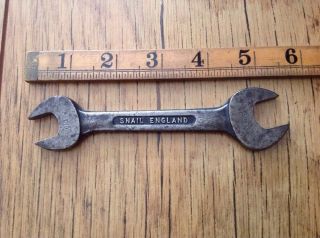 Vintage Snail Brand England 1/4 " X 5/16 " Whitworth Open Ended Spanner.