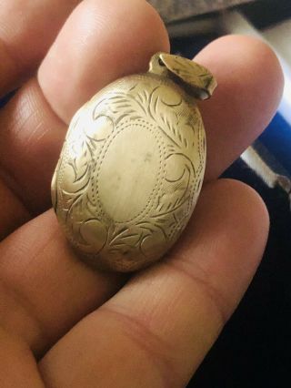 Antique Late Victorian Rolled Gold Mourning Locket Oval Shape Ornate 1890s