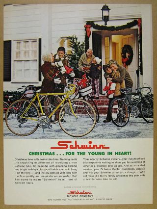 1972 Schwinn Sport & Varsity Bikes Christmas Scene Photo Vintage Print Ad