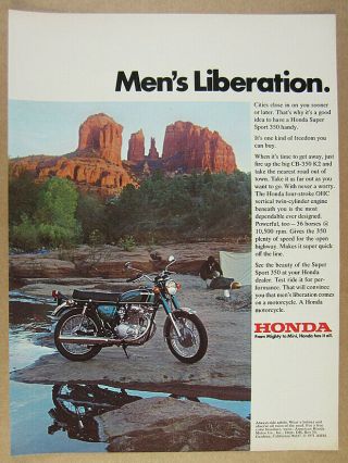 1971 Honda Cb - 350 K2 Sport Motorcycle Photo Vintage Print Ad