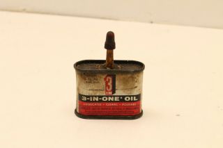 Old Vintage 3 In 1 Household Oil Tin Oiler Can Half Full,  1.  12 Oz Total Weight