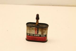 Old Vintage 3 in 1 Household Oil Tin Oiler Can Half Full,  1.  12 oz Total Weight 3