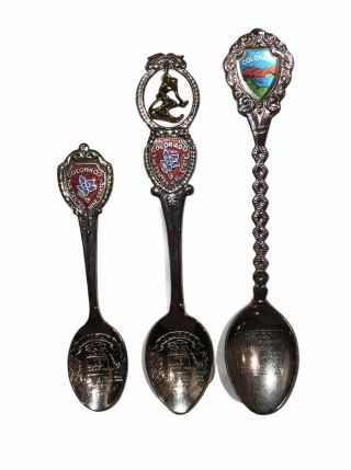 Colorado The Centennial State Vintage Souvenir Spoons Set Of 3