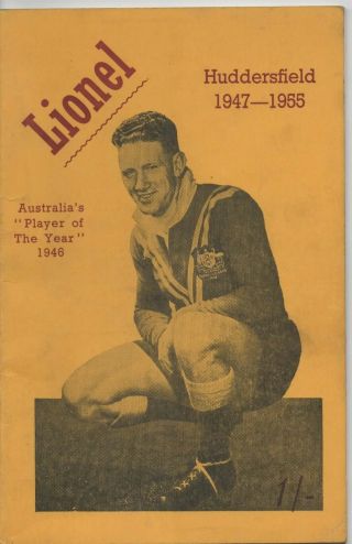 Vintage Booklet Rugby League,  Lionel Cooper,  Huddersfield,  Australia,  1947 - 55