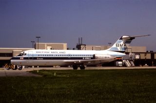 35mm Colour Slide Of Bma - British Midland Douglas Dc - 9 - 15 G - Bmaa In 1984