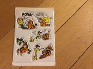 Vintage Puffy Garfield And Odie Sticker Sheet Rare