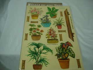 Vintage Decals By Meyercord Potted Plants Flowers Crafts Decal Stickers 70 