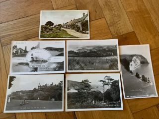 6 Vintage Black & White Postcards,  The Needles,  Totland Bay Isle Of Wight Vgc