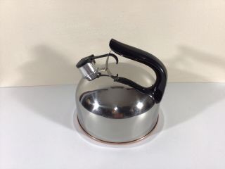 Vintage Revere Ware Copper Bottom Whistling Tea Kettle Pot