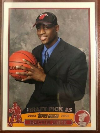 2003 - 04 Topps Dwayne Wade Draft Pick Rc 225 Miami Heat Sharp