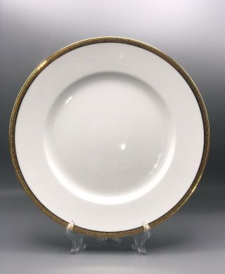 One Vintage Richard Ginori “dorato” 10 1/4” White/gold Dinner Plate
