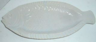 Vintage Mccoy Pottery Ceramic Large White Fish Tray Platter Oven Proof Usa 18 "