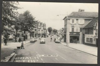 Postcard Witney Oxfordshire Vintage View Of High Street Shops Cars Rp
