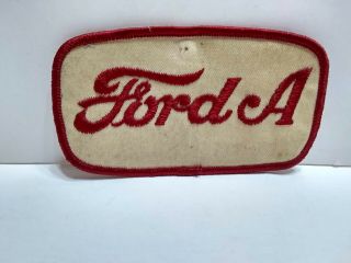 Vintage Ford A Red And White Rectangular Patch 2.  5 " X 4.  5 "