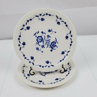 Set Of 2 Vintage Syracuse China Nantucket 8 " Salad Plates White W/blue Floral