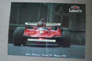 Gilles Villeneuve F1 Vintage Poster Ferrari F1 T5 Monaco 1980 Gp Champion Canada