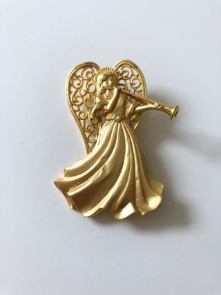 Vintage Jj Angel With Horn Pin Brooch