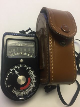 Vintage Weston Master Universal Exposure Meter Model 715 In Leather Case (b)