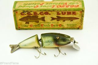 Vintage Creek Chub Wiggle Fish Minnow Antique Lure Silver Shiner W Box Jj9