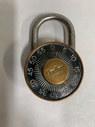 Rare Vintage Dudley Combination Padlock Lock (a4)
