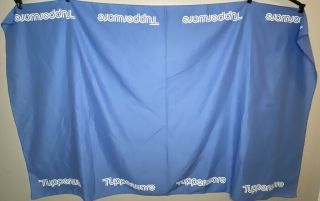 Vintage Tupperware Tablecloth For Display Table Blue And White 45 " X 70 "