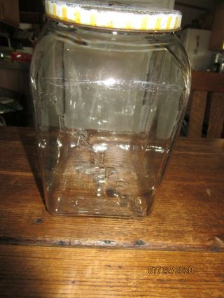 Antique/VTG Mr.  Peanut jar 1940s large counter display store jar.  Tin lid 2