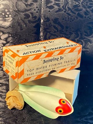 F1) Vtg Jumping Jo Action Fishing Lure Antique Tackle Box Bait Bass Musky Pike 2
