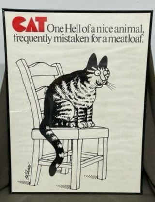 “cat/meatloaf” Poster By B.  Kliban: Fundraiser,  Hancock County Humane Society