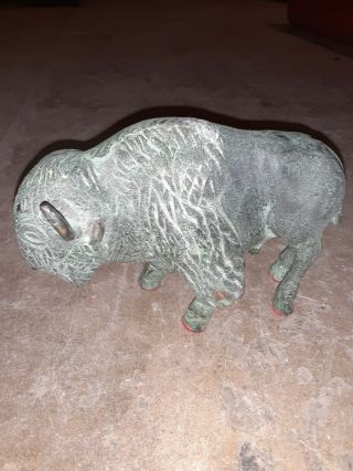 Antique Heavy Cast Iron Bull Figure Animal