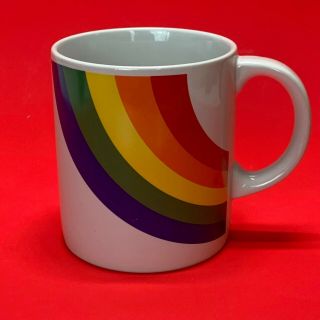 Vintage Rainbow Coffee Cup,  Mug By F.  T.  D.  A. ,  Ceramic,  1984,  Pride