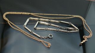 Antique/vintage Yellow&white Gold Filled Pocket Watch Chain Fob/