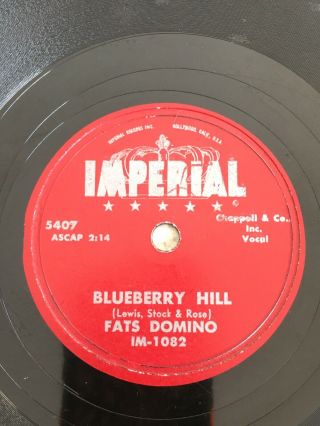 Vintage 78 Rpm Fats Domino”blueberry Hill & Honey Chile” By Imperial Records