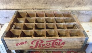 Antique Pepsi Bottle Wooden Crate - Great Patina Paint St.  Louis Mo