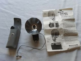 Vintage Honeywell Tilt A Mite Flash Unit For Camera /instructions/case Rare