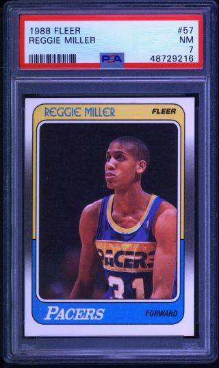 1988 Fleer Reggie Miller Rookie Rc Psa 7 Nm Indiana Pacers Hof Popshipr