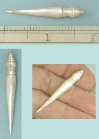 Tiny Antique Mother Of Pearl Stiletto / Awl French Circa 1820